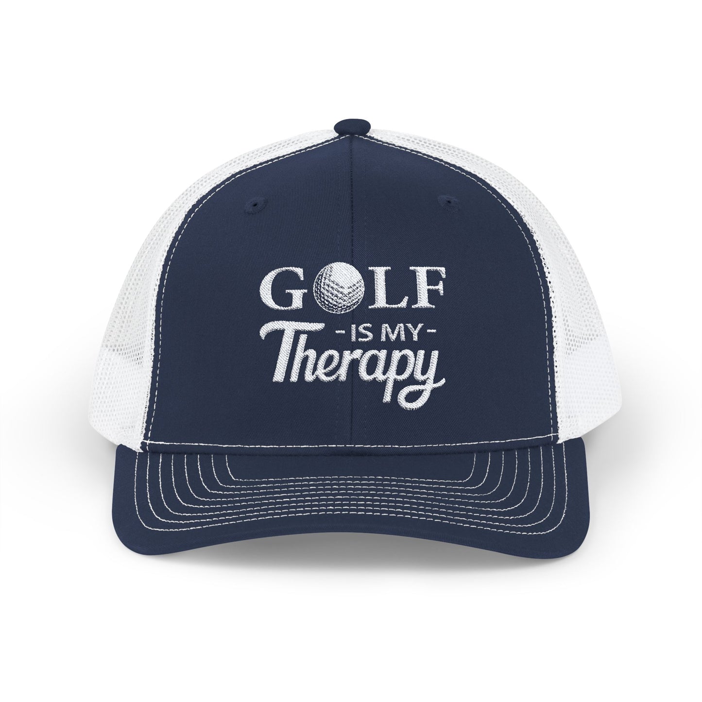 GOLF Is My Therapy EMBROIDERED HAT | Trucker Cap for Golf Lovers | Gift for Golf Enthusiasts