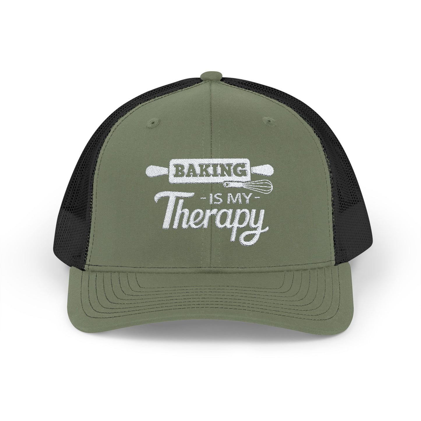 BAKING Is My Therapy EMBROIDERED HAT | Trucker Cap for Bakers | Gift for Baking Enthusiasts