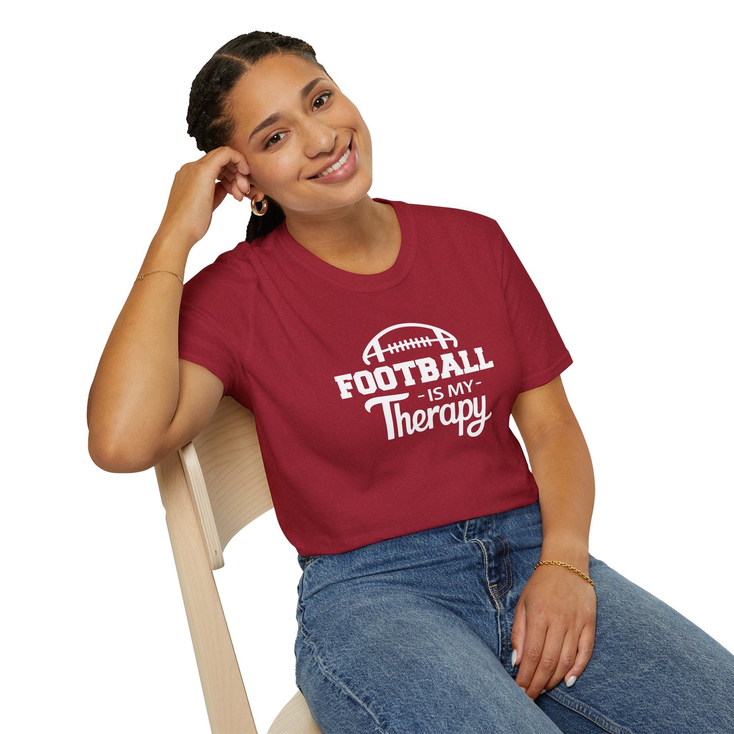 FOOTBALL Is My Therapy T-SHIRT | Inspirational Unisex Shirt for Football Lovers | Sports Enthusiast Gift