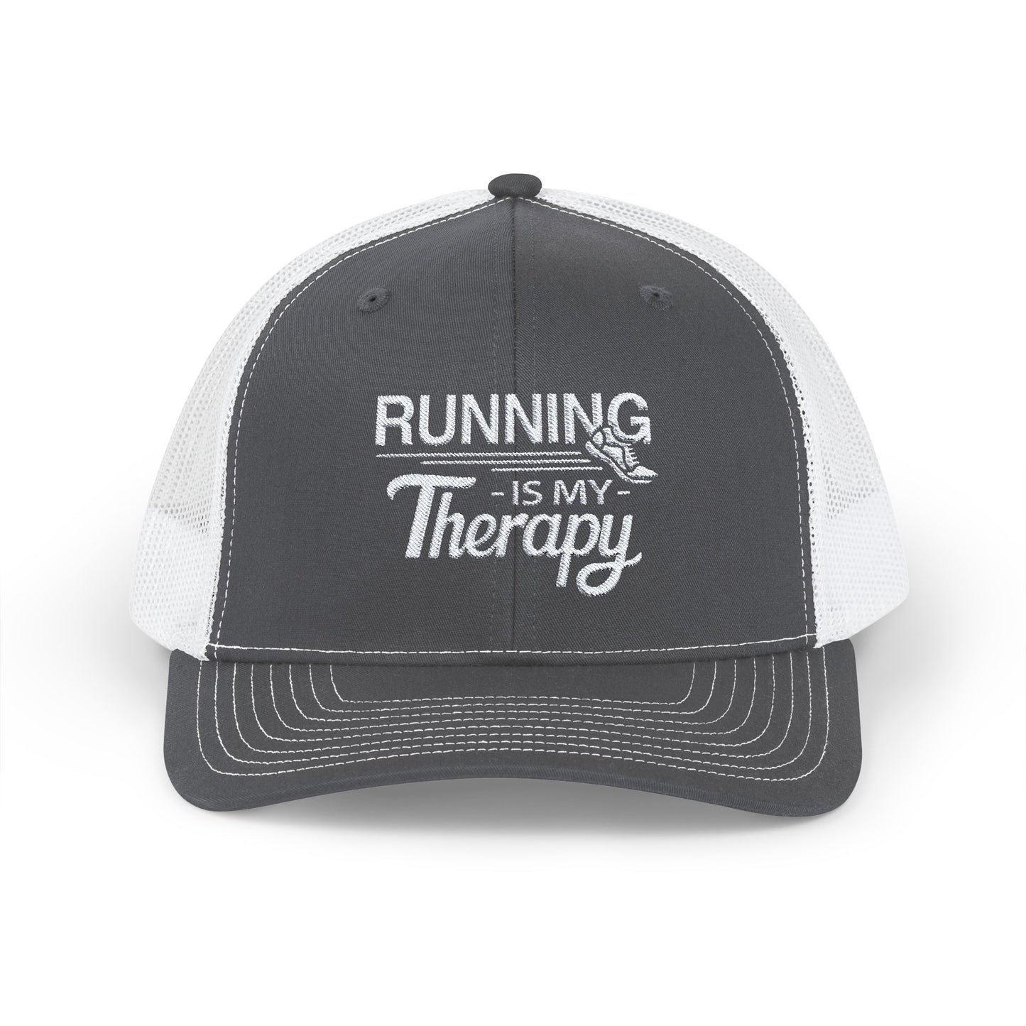 RUNNING Is My Therapy EMBROIDERED HAT | Trucker Cap for Runners | Gift for Fitness Enthusiasts