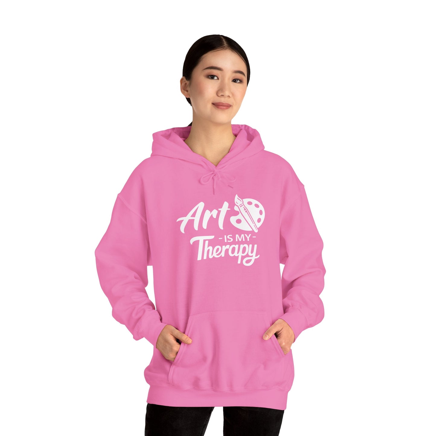 ART Is My Therapy HOODIE | Inspirational Unisex Hooded Sweatshirt for Art Lovers | Creative Gift for Artists & Art Enthusiasts