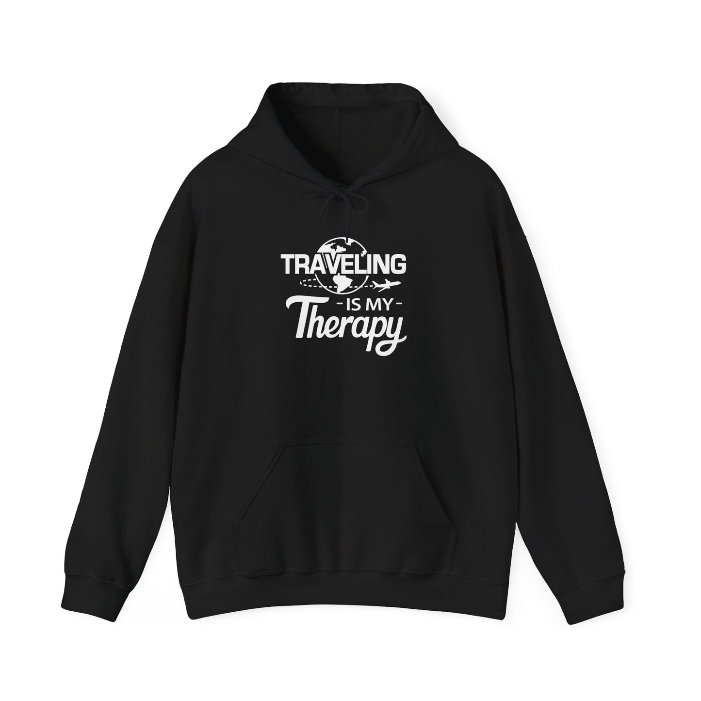 TRAVELING Is My Therapy HOODIE | Inspirational Unisex Hooded Sweatshirt for Travel Lovers | Gift for Explorers