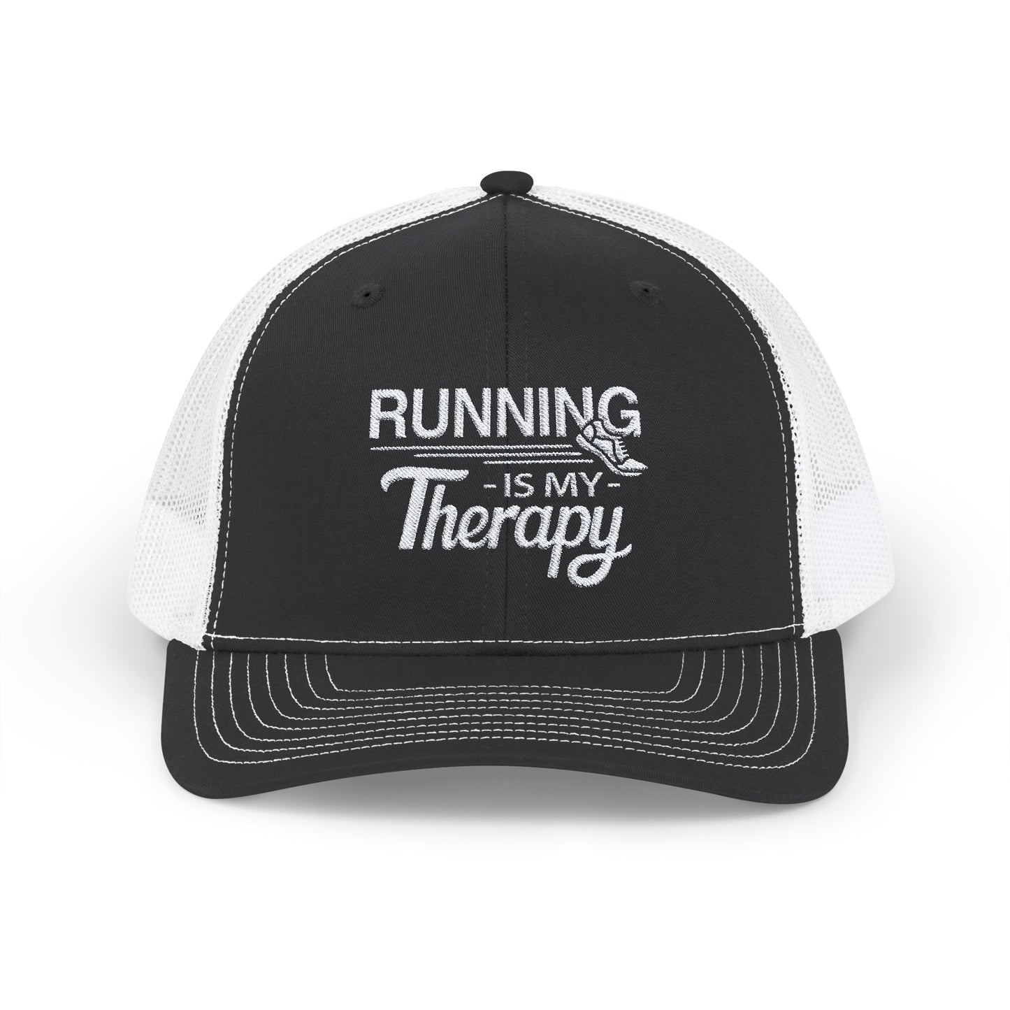 RUNNING Is My Therapy EMBROIDERED HAT | Trucker Cap for Runners | Gift for Fitness Enthusiasts