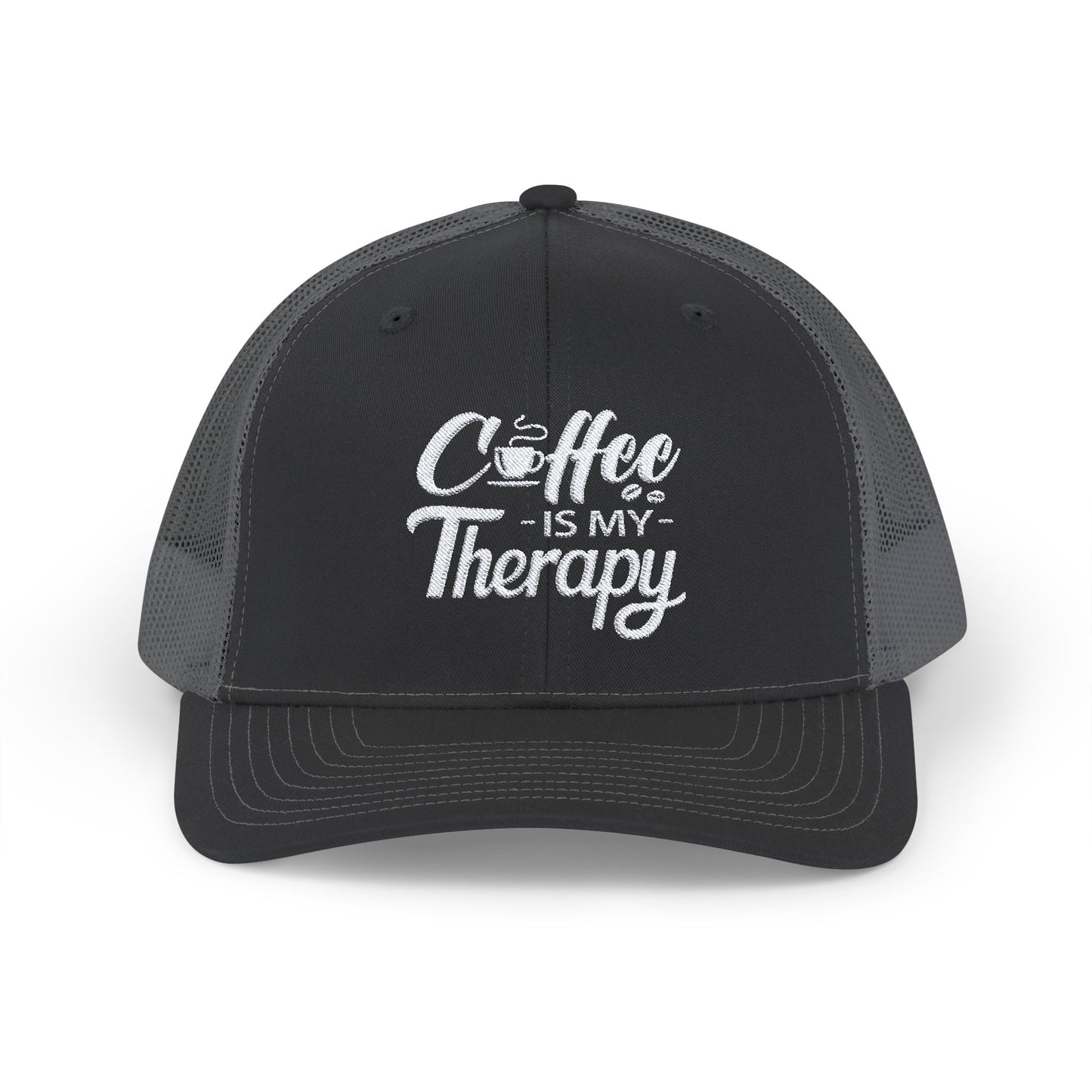 COFFEE Is My Therapy EMBROIDERED HAT | Trucker Cap for Coffee Lovers | Gift for Barista