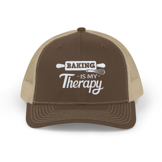 BAKING Is My Therapy EMBROIDERED HAT | Trucker Cap for Bakers | Gift for Baking Enthusiasts