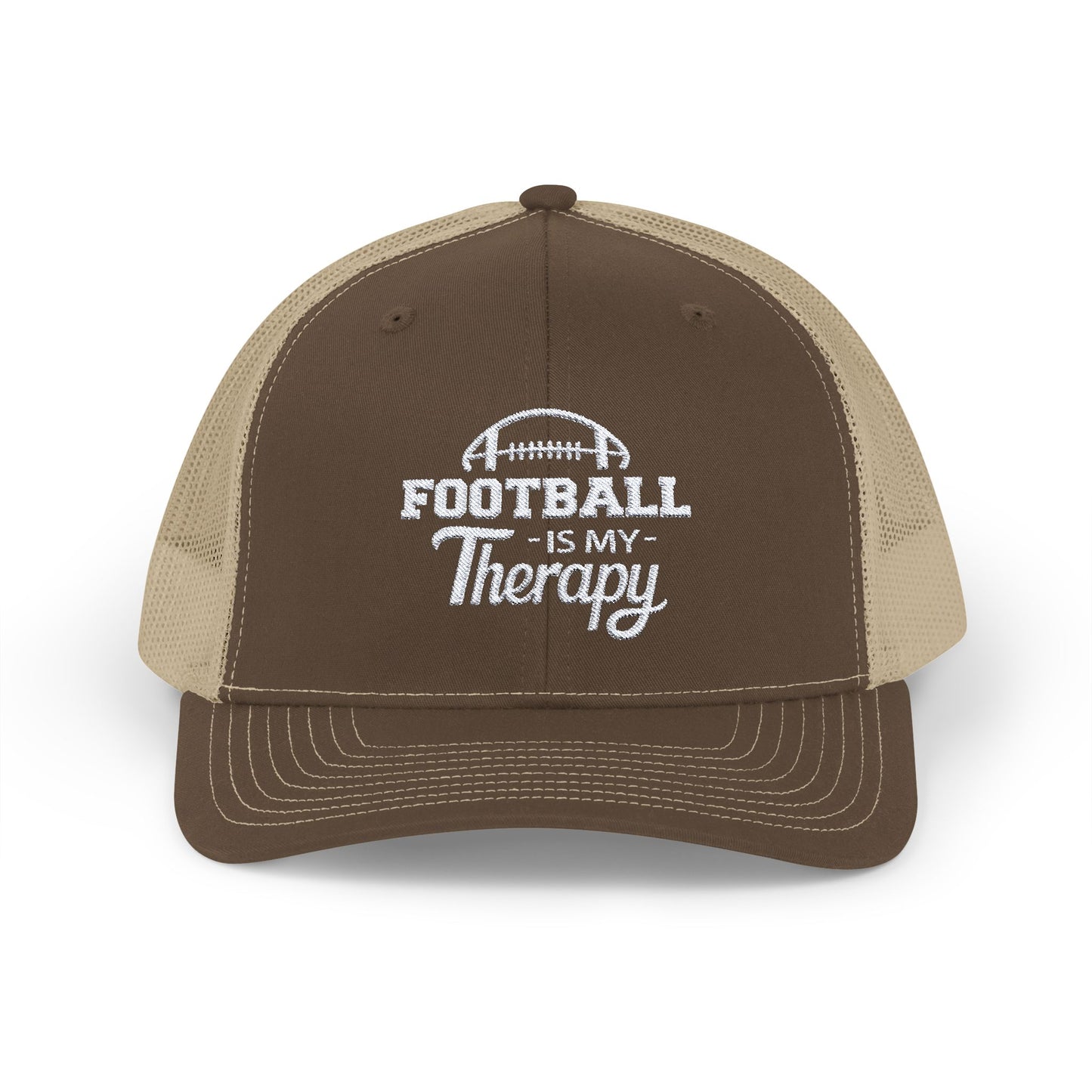 FOOTBALL Is My Therapy EMBROIDERED HAT | Trucker Cap for Football Fans | Gift for Sports Enthusiasts