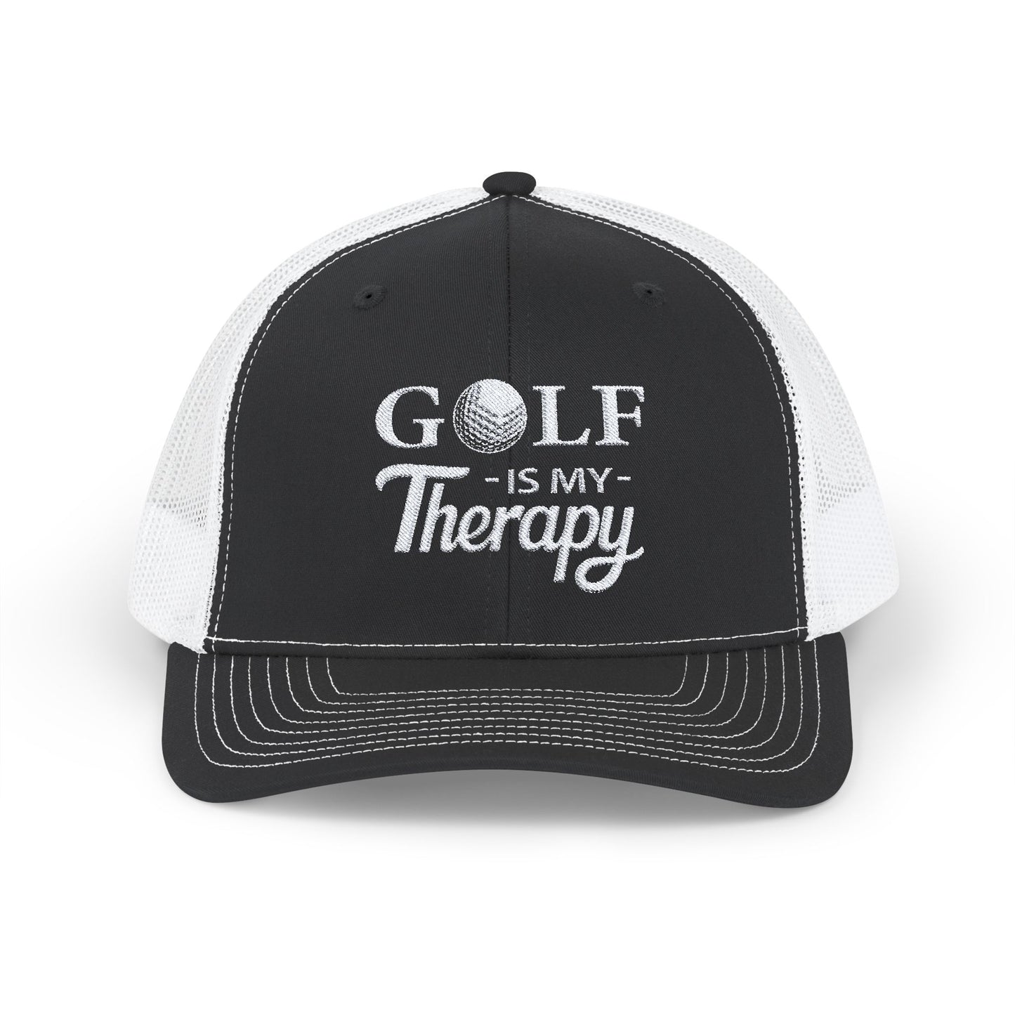 GOLF Is My Therapy EMBROIDERED HAT | Trucker Cap for Golf Lovers | Gift for Golf Enthusiasts